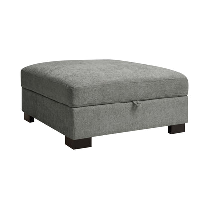 TravisStorage Footstool, Grey Chenille