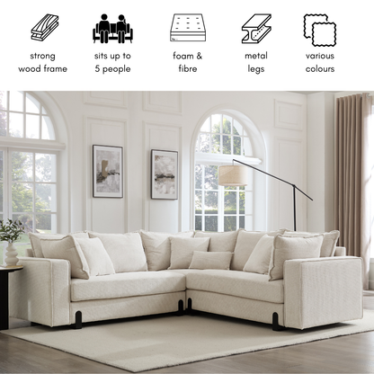 Harmony Corner Sofa, Beige Linen