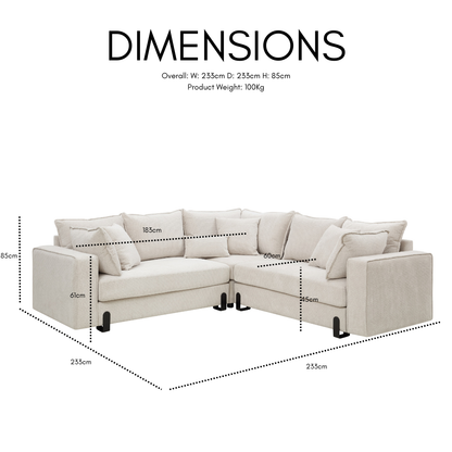 Harmony Corner Sofa, Beige Linen