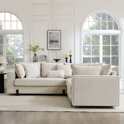 Harmony Corner Sofa, Beige Linen
