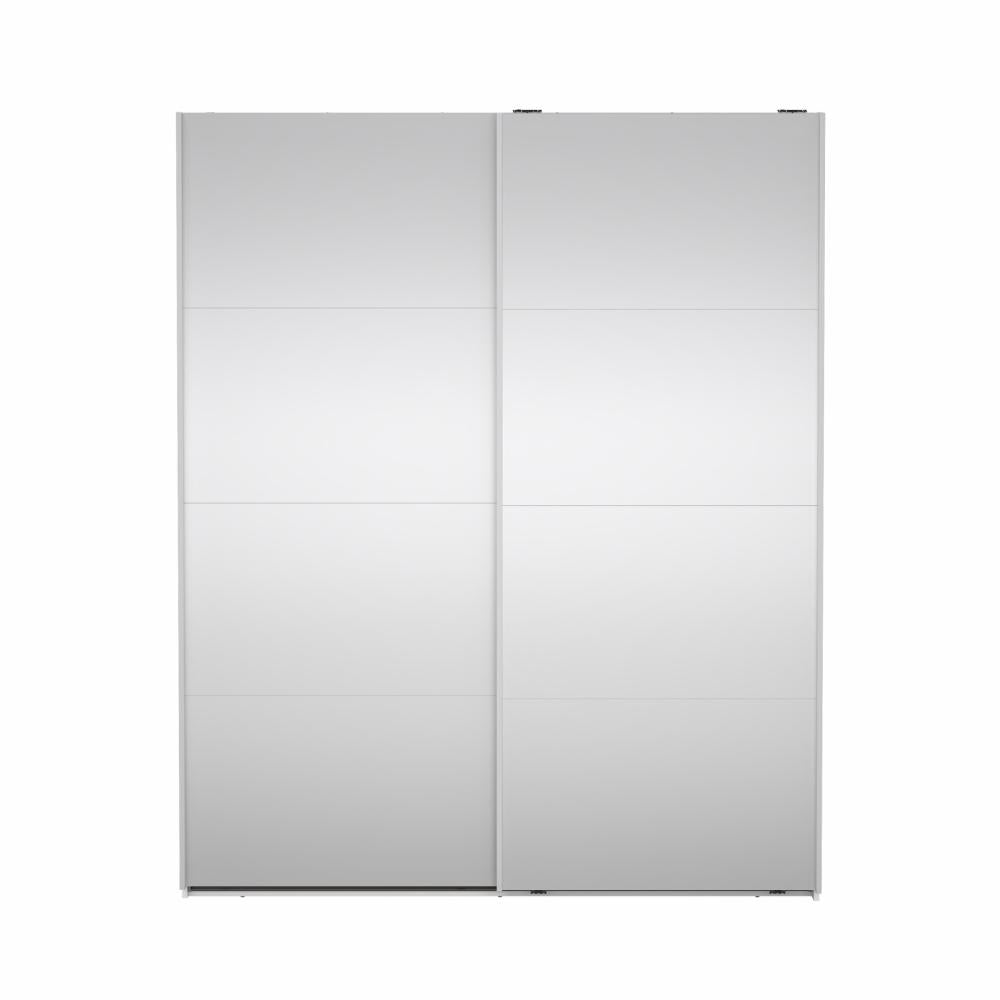 Bergamo Robe 2 Door Sliding Robe, Both Mirrored - White 180cm