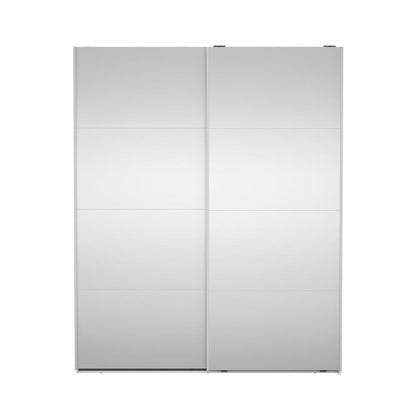 Bergamo Robe 2 Door Sliding Robe, Both Mirrored - White 180cm