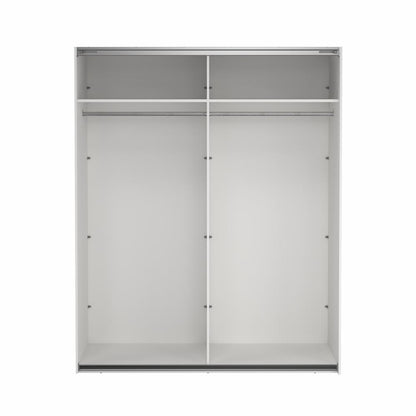 Bergamo Robe 2 Door Sliding Robe, Both Mirrored - White 180cm