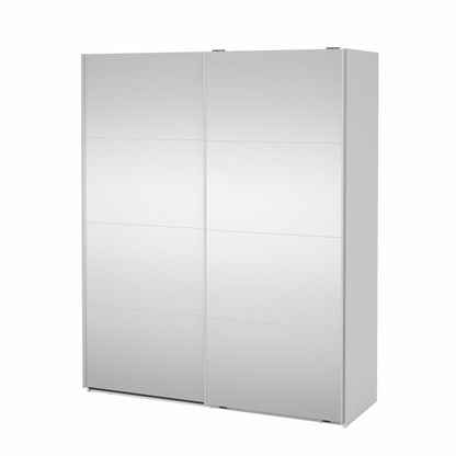 Bergamo Robe 2 Door Sliding Robe, Both Mirrored - White 180cm