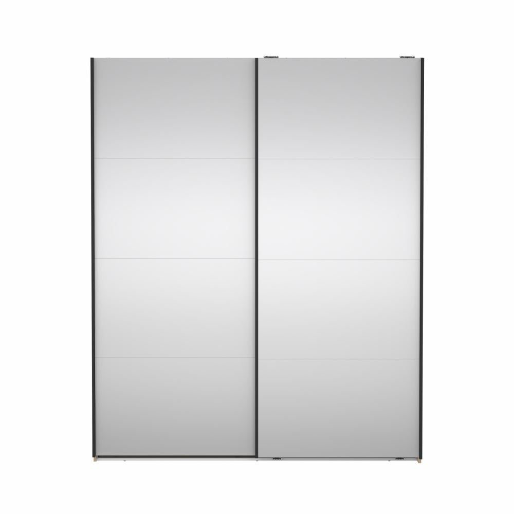 Bergamo Robe 2 Door Sliding Robe, Both Mirrored - Jackson Hickory 180cm