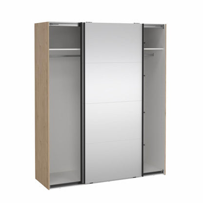 Bergamo Robe 2 Door Sliding Robe, Both Mirrored - Jackson Hickory 180cm