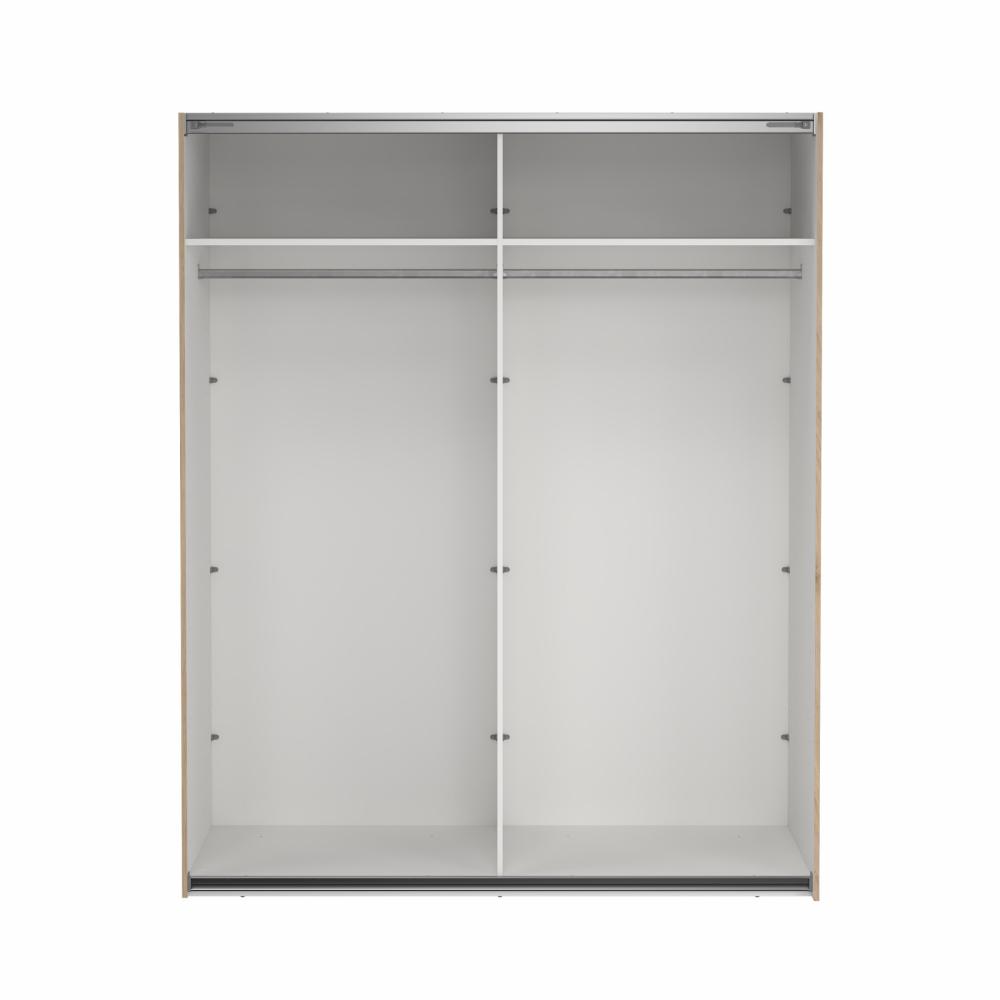 Bergamo Robe 2 Door Sliding Robe, Both Mirrored - Jackson Hickory 180cm