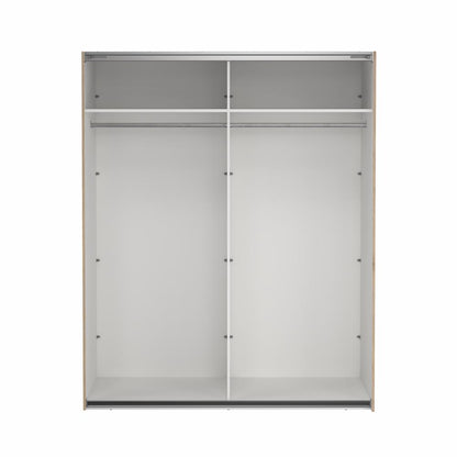Bergamo Robe 2 Door Sliding Robe, Both Mirrored - Jackson Hickory 180cm