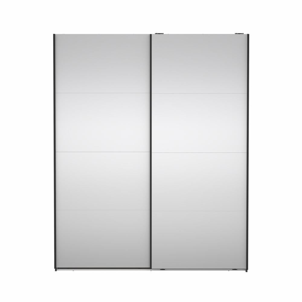 Bergamo Robe 2 Door Sliding Robe, Both Mirrored - Grey 180cm