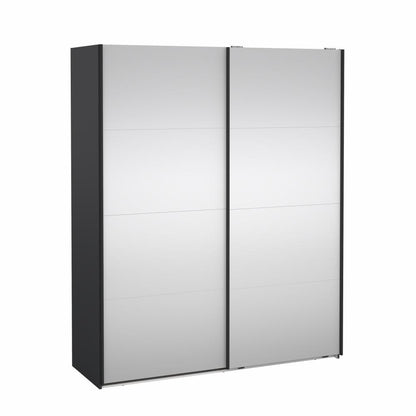 Bergamo Robe 2 Door Sliding Robe, Both Mirrored - Grey 180cm