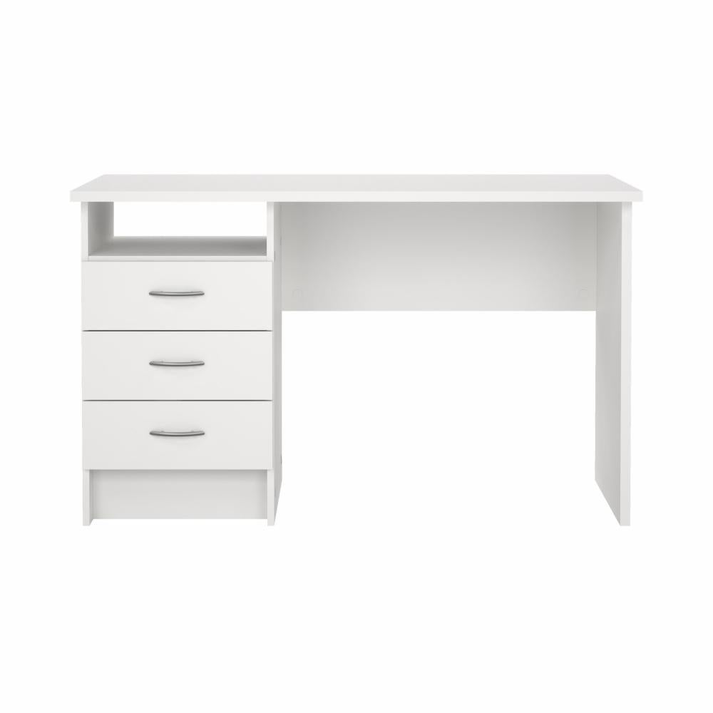 Function Plus Desk with 3 Drawers - White