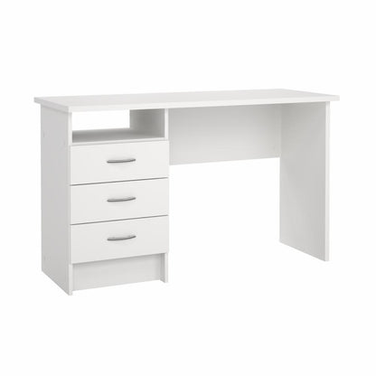 Function Plus Desk with 3 Drawers - White