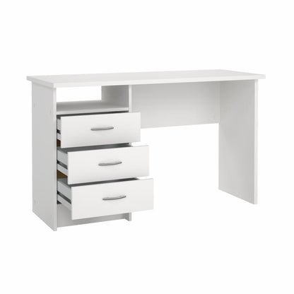 Function Plus Desk with 3 Drawers - White