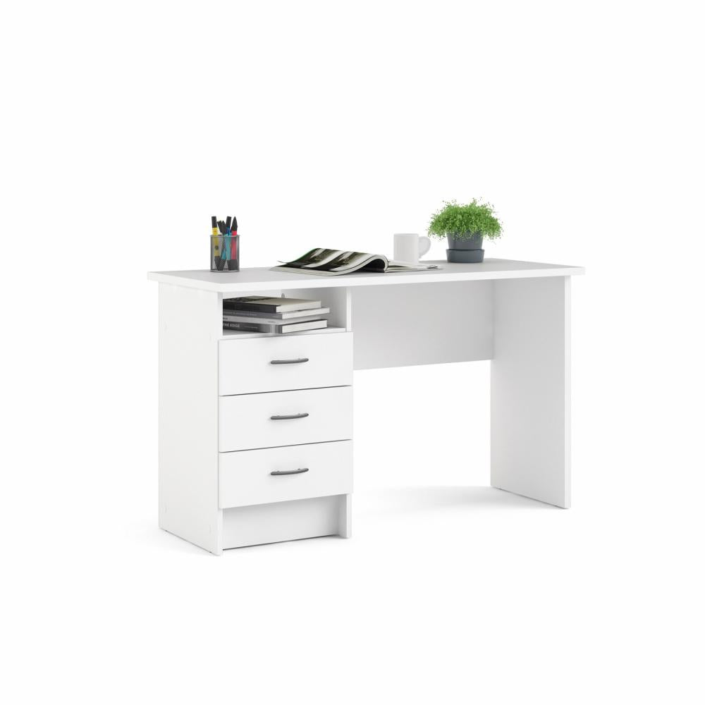 Function Plus Desk with 3 Drawers - White