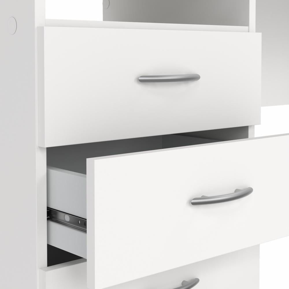 Function Plus Desk with 3 Drawers - White