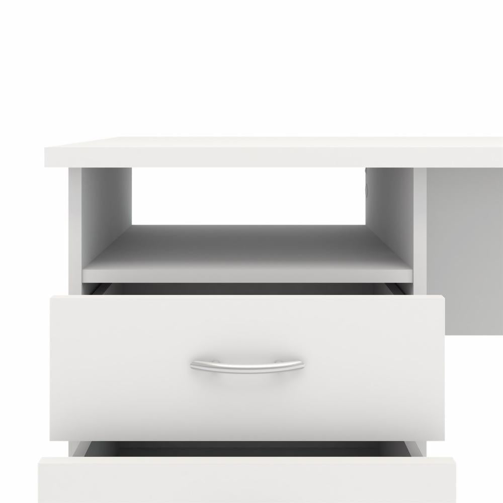 Function Plus Desk with 3 Drawers - White