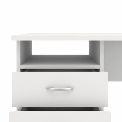 Function Plus Desk with 3 Drawers - White