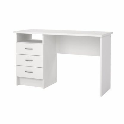 Function Plus Desk with 3 Drawers - White