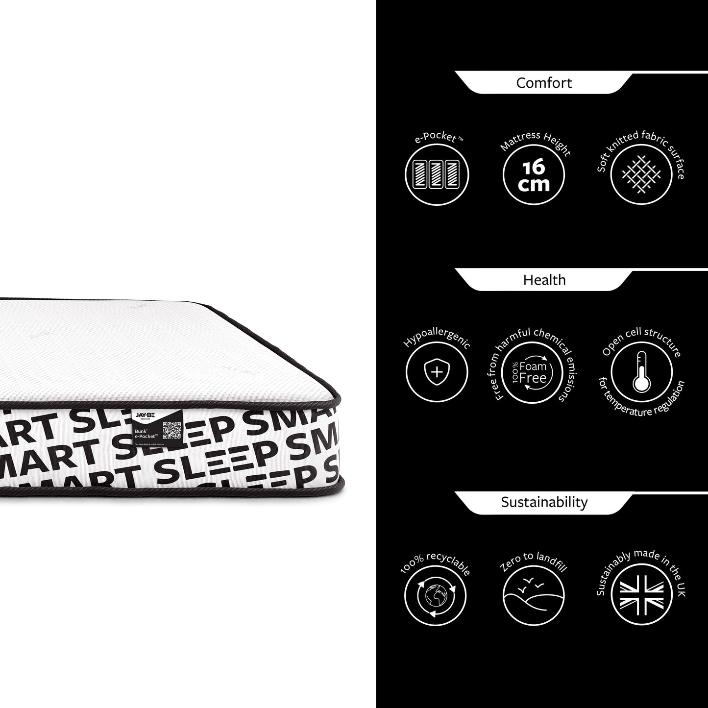 Jay-Be Bunk e-Pocket  Eco-Friendly Children’s Mattress