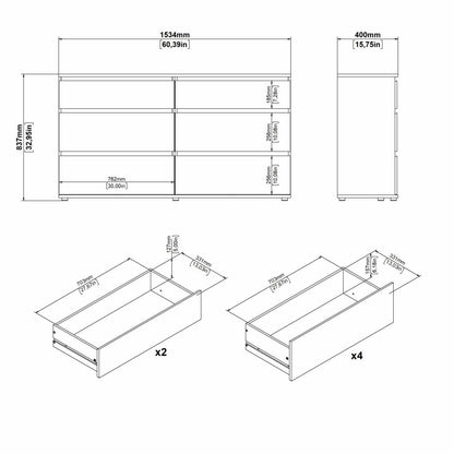 Nova Chest of 6 Drawers- Jackson Hickory