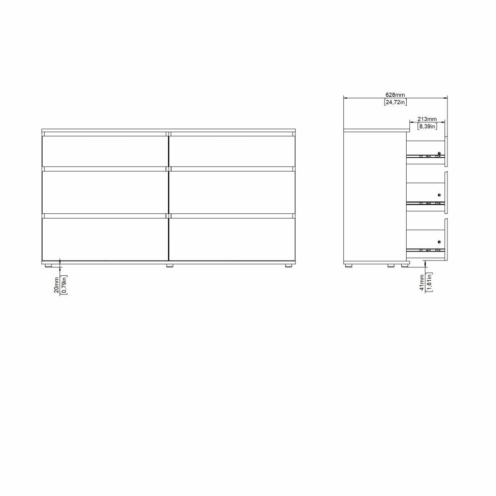 Nova Chest of 6 Drawers- Jackson Hickory