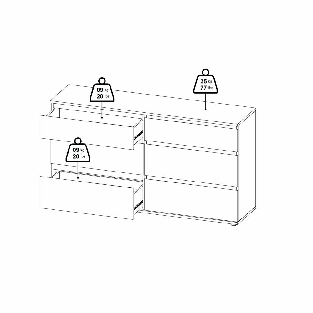 Nova Chest of 6 Drawers- Jackson Hickory