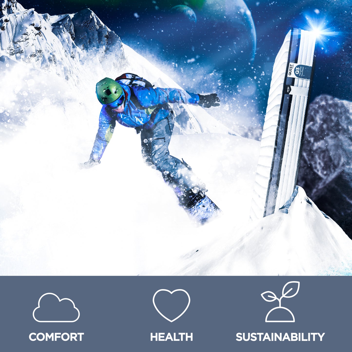 Jay-Be QUEST  Q3 Hybrid e-Pocket  Eco-Friendly Children's Mattress