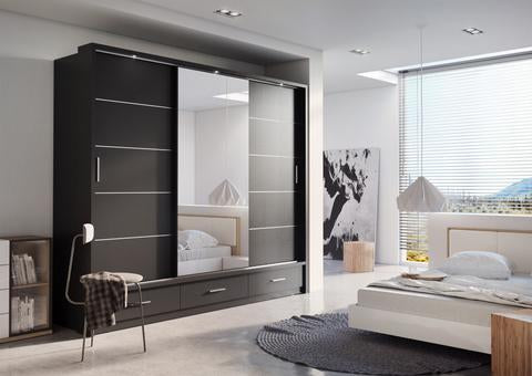 Atlas 2.5m Sliderobe - Black