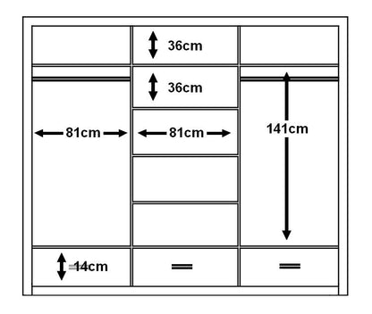 Atlas 2.5m Sliderobe - Black
