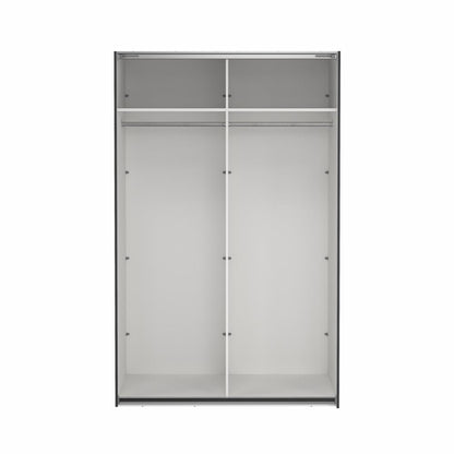 Bergamo Sliding Robe - 1 Mirrored Door + 1 Plain Door - Grey 140cm