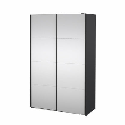 Bergamo Robe 2 Door Sliding Robe, Both Mirrored - Grey 140cm