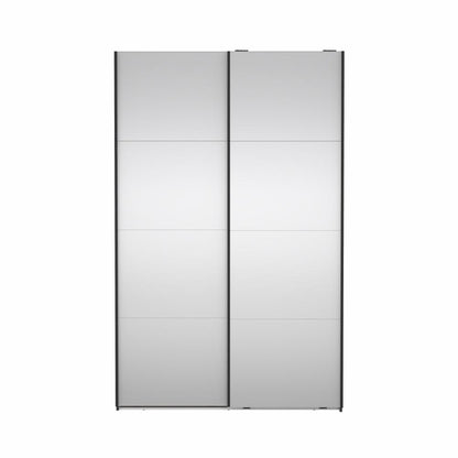 Bergamo Robe 2 Door Sliding Robe, Both Mirrored - Grey 140cm
