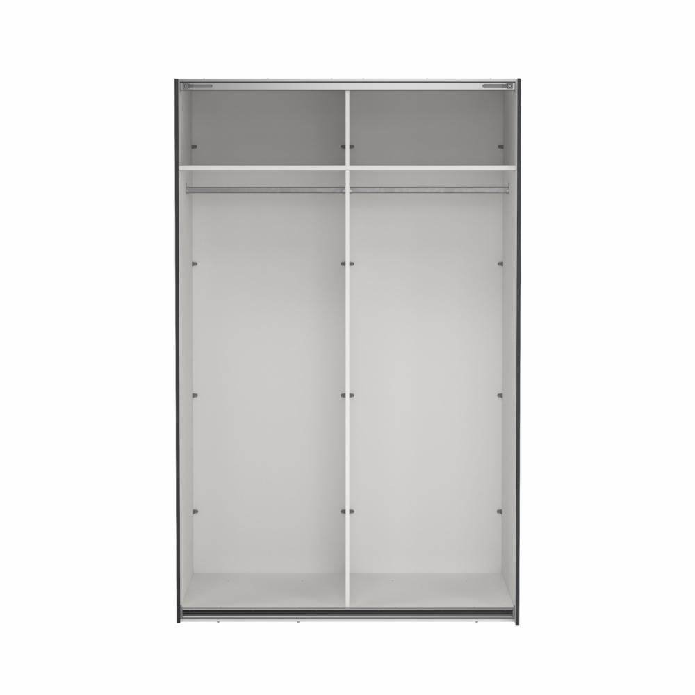 Bergamo Robe 2 Door Sliding Robe with NO Mirror - Matt Grey 140cm