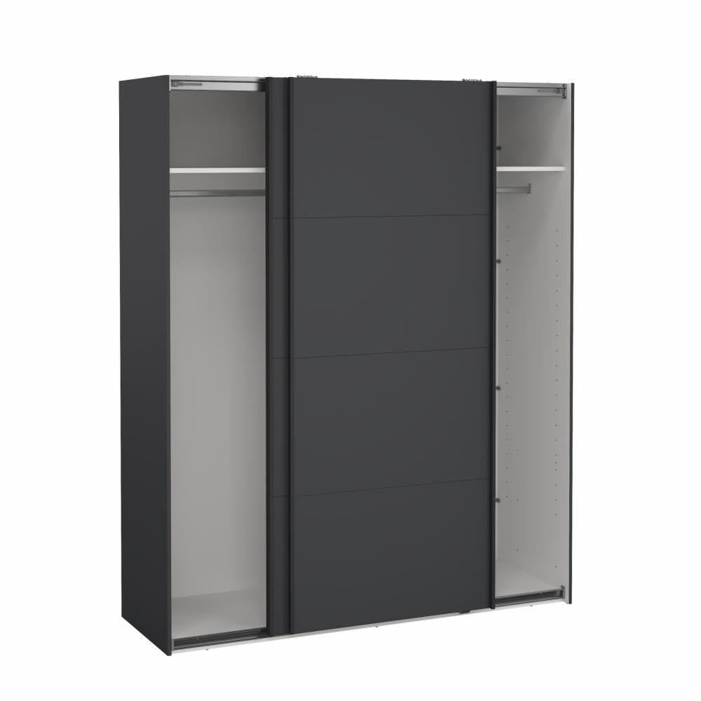 Bergamo Robe 2 Door Sliding Robe with NO Mirror - Matt Grey 180cm