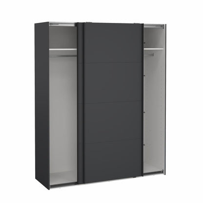 Bergamo Robe 2 Door Sliding Robe with NO Mirror - Matt Grey 180cm