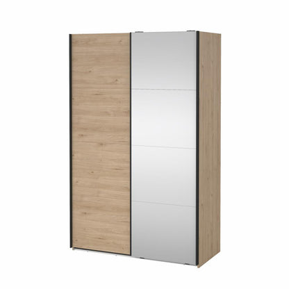 Bergamo Sliding Robe - 1 Mirrored Door + 1 Plain Door - Jackson Hickory 140cm