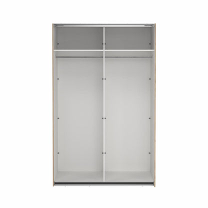 Bergamo Sliding Robe - 1 Mirrored Door + 1 Plain Door - Jackson Hickory 140cm