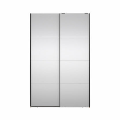 Bergamo Robe 2 Door Sliding Robe, Both Mirrored - Jackson Hickory 140cm