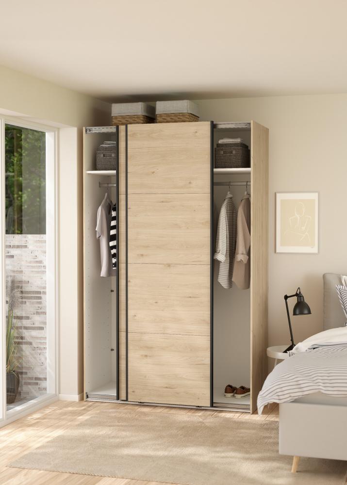 Bergamo Robe 2 Door Sliding Robe with NO Mirror - Jackson Hickory 140cm