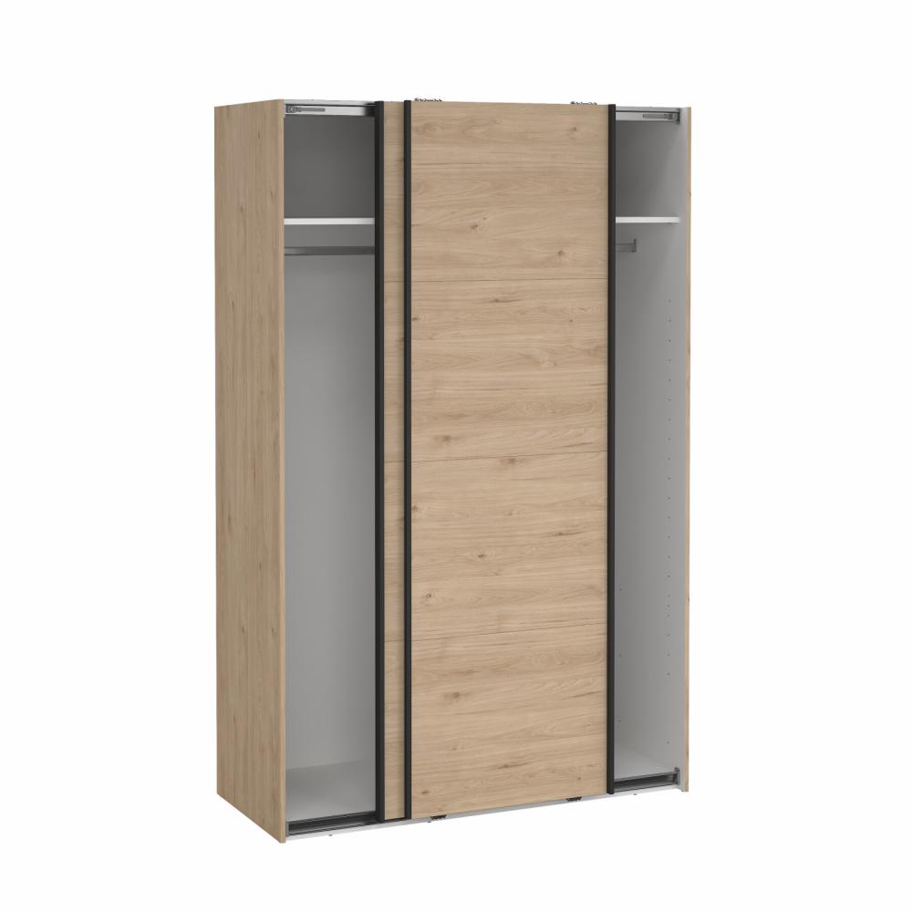 Bergamo Robe 2 Door Sliding Robe with NO Mirror - Jackson Hickory 140cm