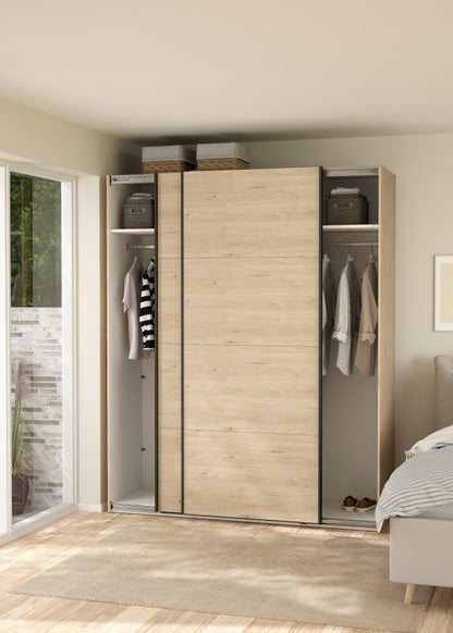 Bergamo Robe 2 Door Sliding Robe with NO Mirror - Jackson Hickory 180cm