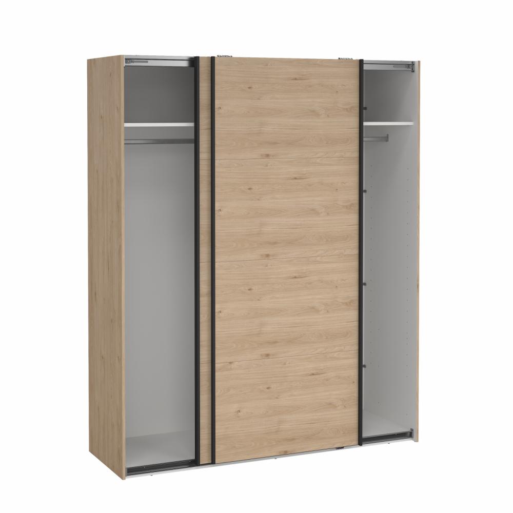 Bergamo Robe 2 Door Sliding Robe with NO Mirror - Jackson Hickory 180cm