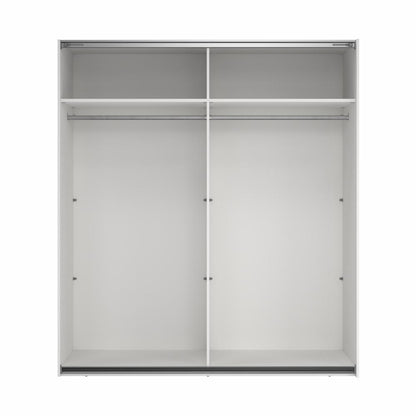 Bergamo Sliding Robe - 1 Mirrored Door + 1 Plain Door  - White 180cm