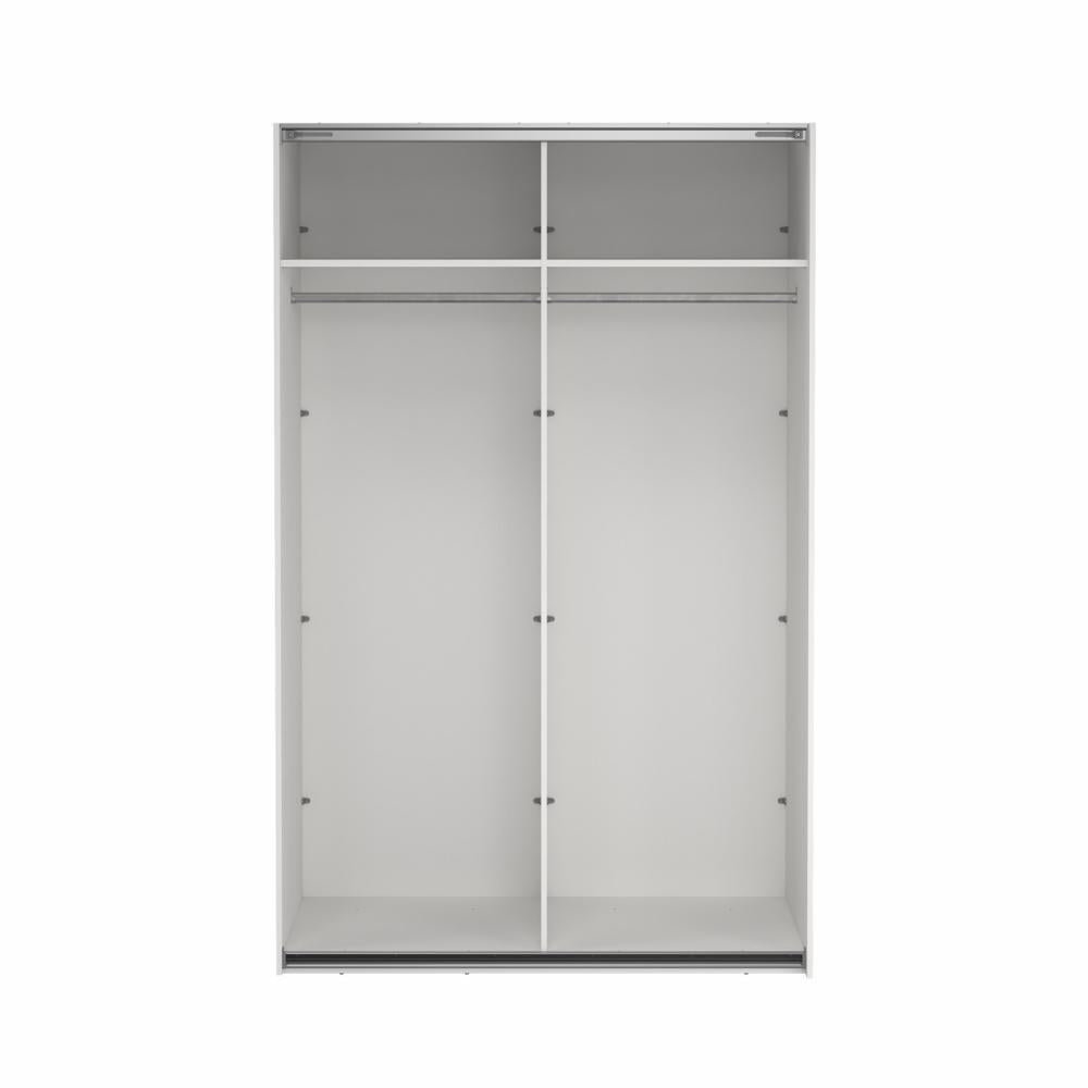 Bergamo Sliding Robe - 1 Mirrored Door + 1 Plain Door  - White 140cm