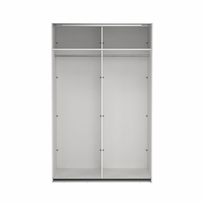 Bergamo Sliding Robe - 1 Mirrored Door + 1 Plain Door  - White 140cm