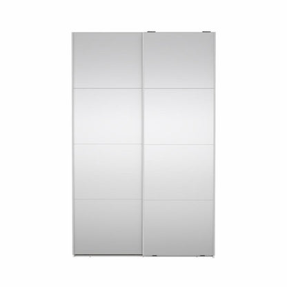 Bergamo Robe 2 Door Sliding Robe, Both Mirrored - White 140cm