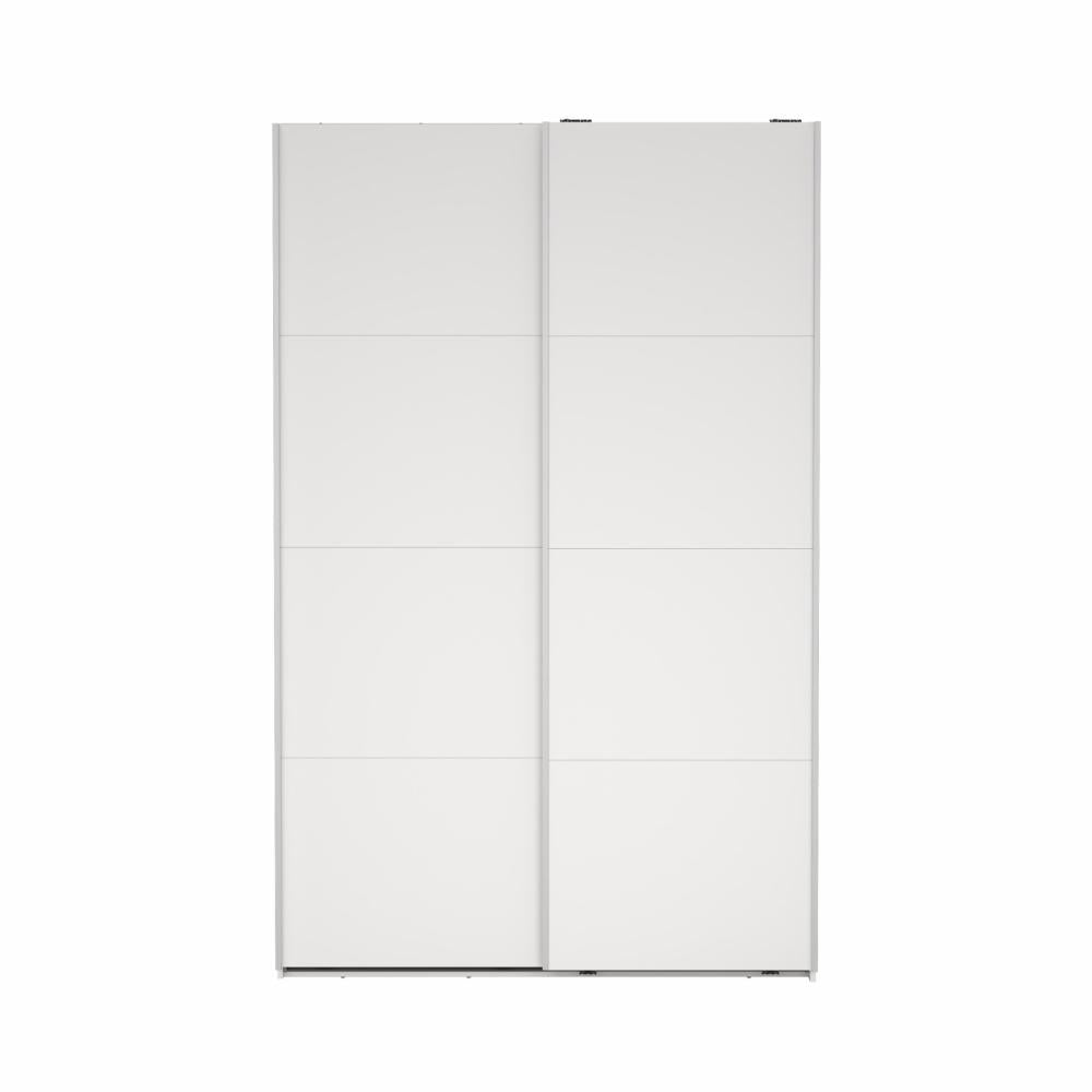 Bergamo Robe 2 Door Sliding Robe with NO Mirror - White 140cm