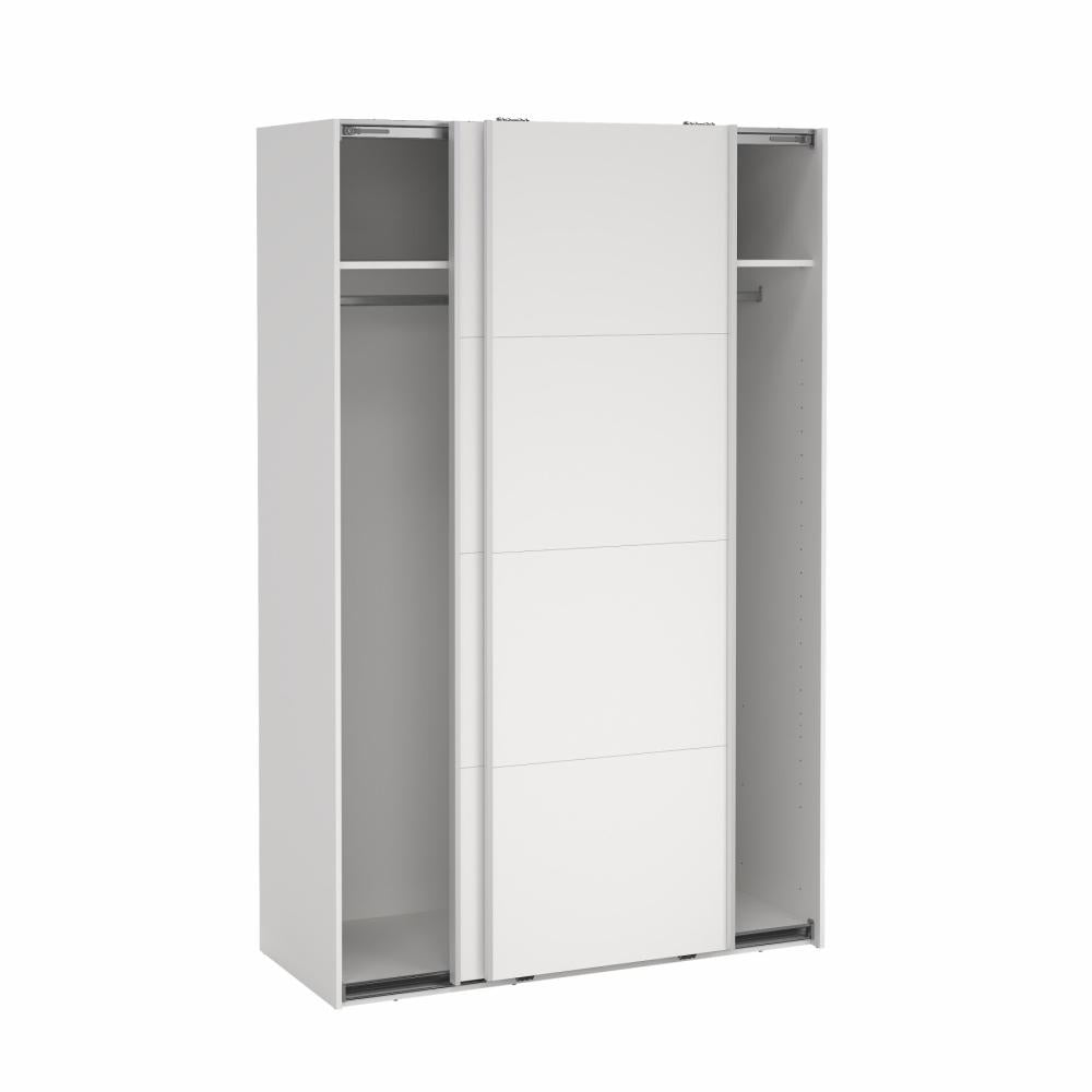 Bergamo Robe 2 Door Sliding Robe with NO Mirror - White 140cm