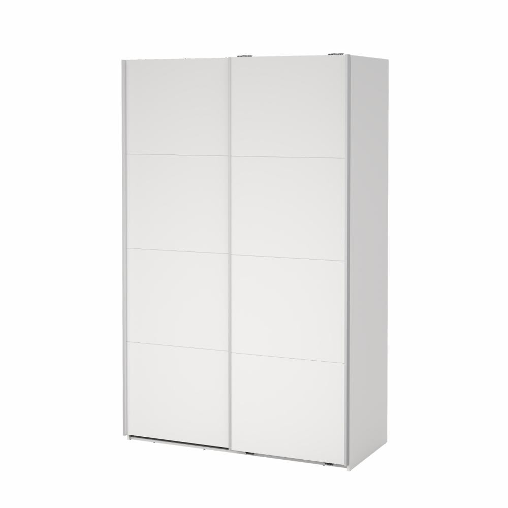 Bergamo Robe 2 Door Sliding Robe with NO Mirror - White 140cm