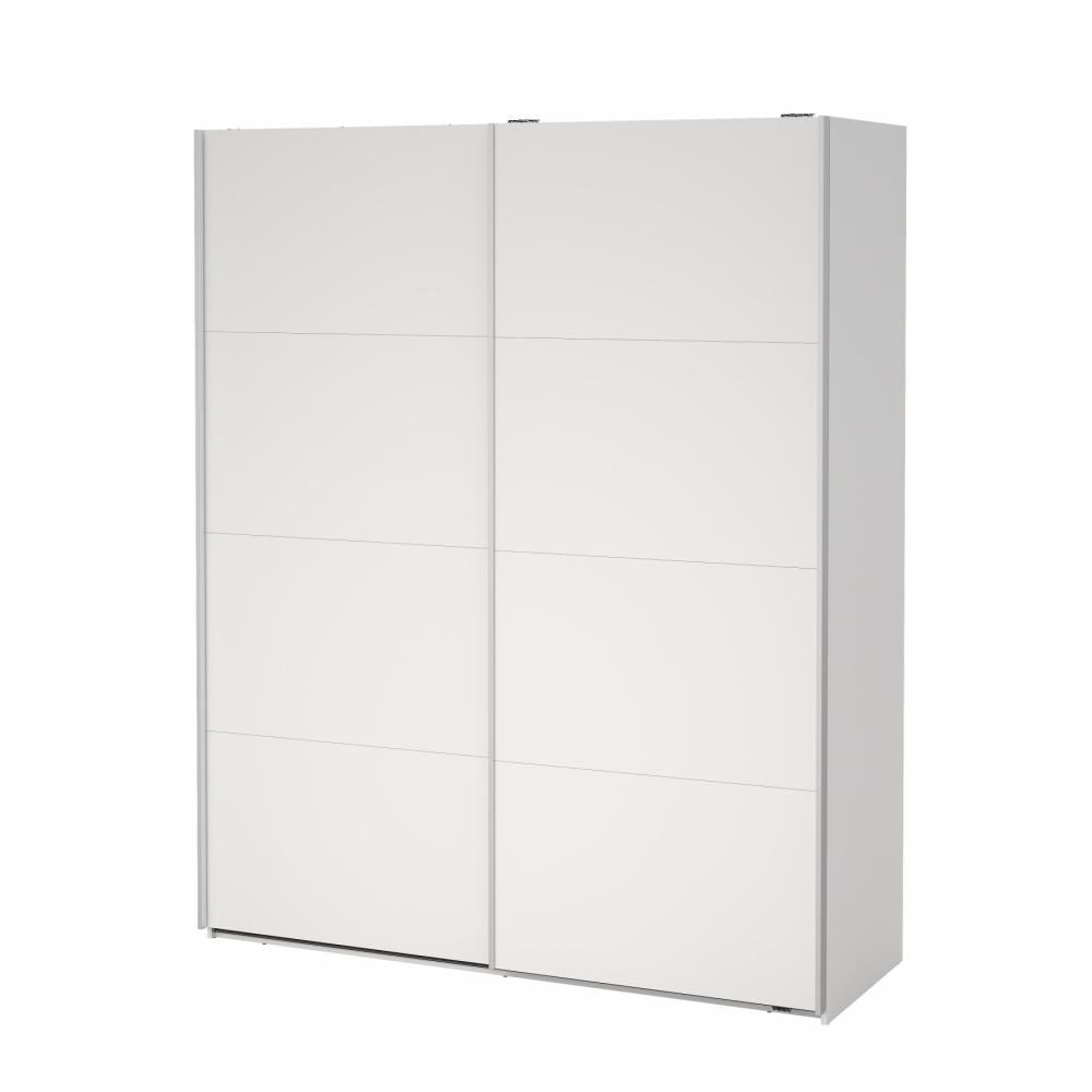 Bergamo Robe 2 Door Sliding Robe with NO Mirror - White 180cm